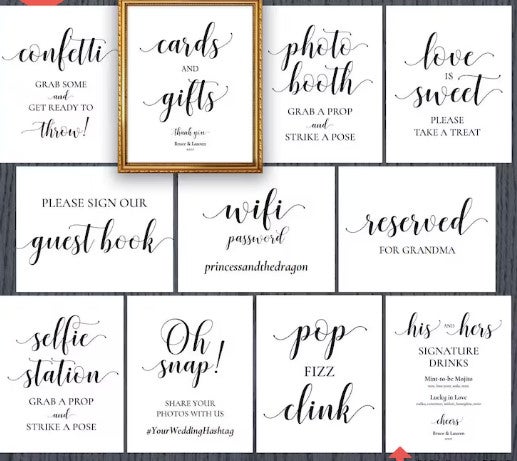 Plan your wedding signage NOW !