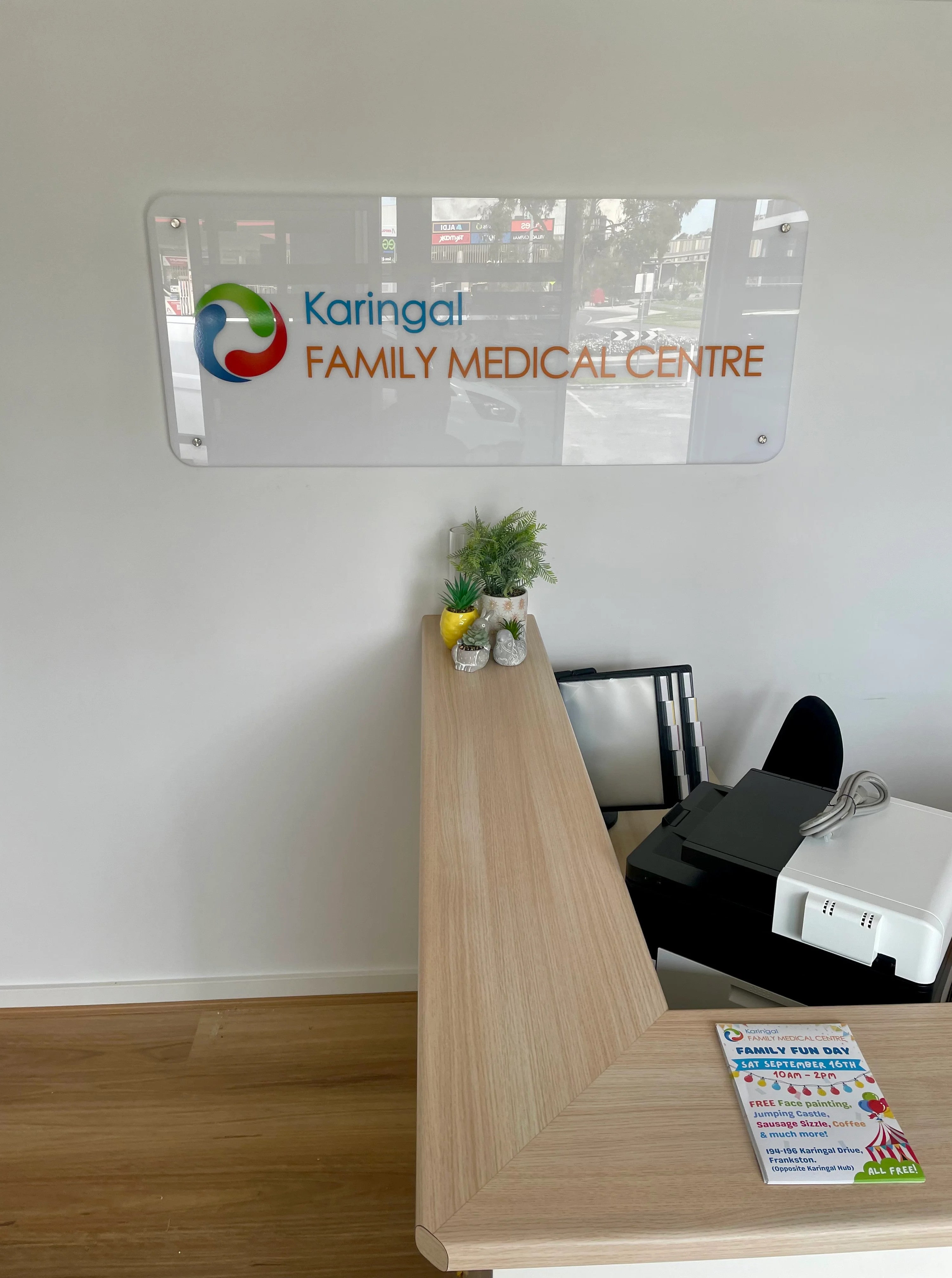 Reception Signs - Karingal Family Medical Centre.