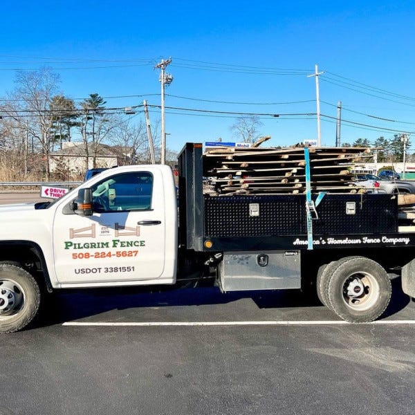 Pilgrim Fence Truck Lettering