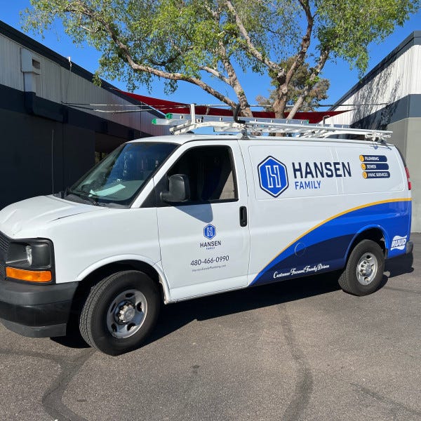 Hansen Family Plumbing Van Graphics by Signarama Phoenix (Arcadia) 602.954.4680 ArcadiaSignarama.com