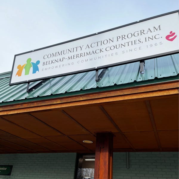 Community Action tube frame sign