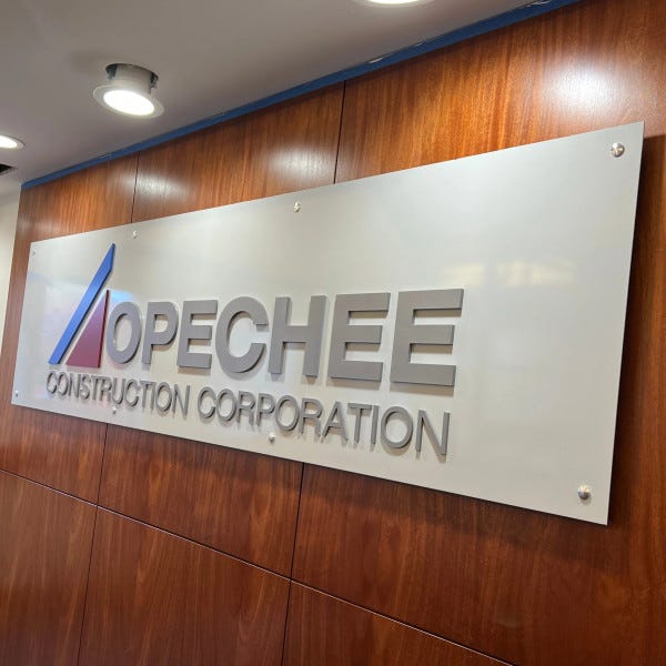Opechee Construction Corporation 3d sign