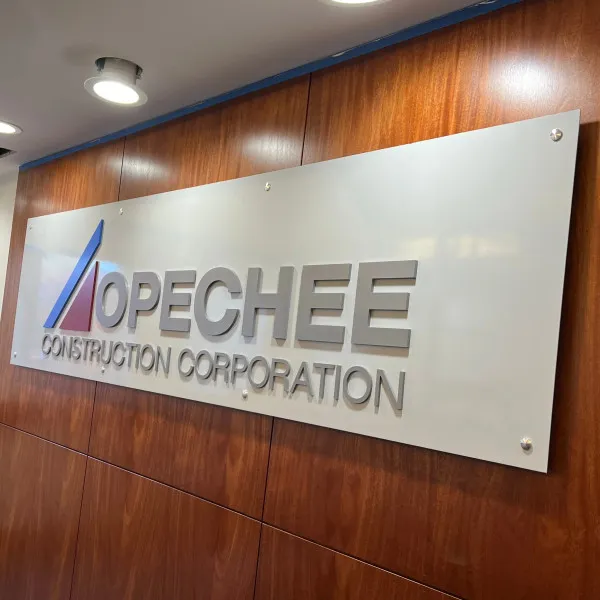 Opechee Construction Corporation 3d sign