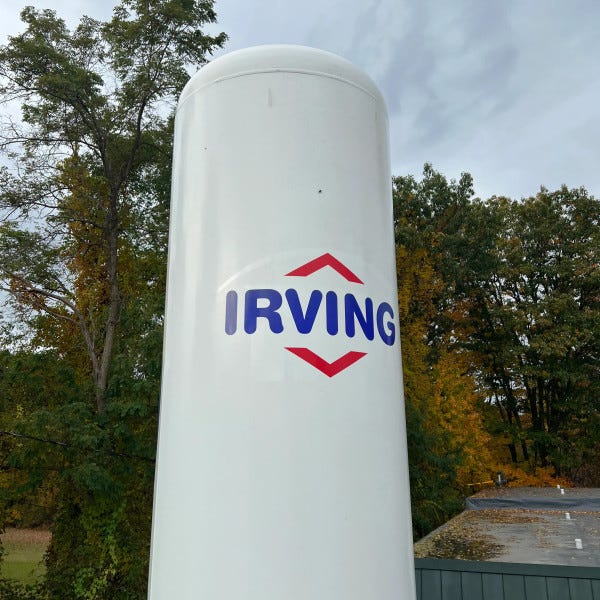 Irving propane tank decal
