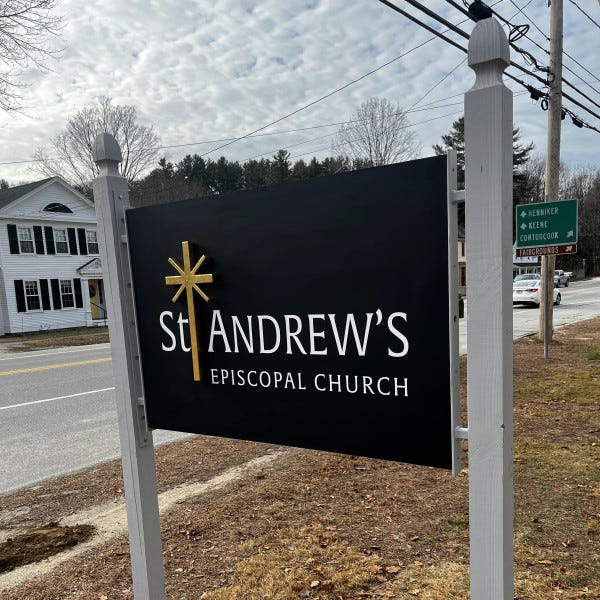St Andrews Church Custom Post and Panel Sign
