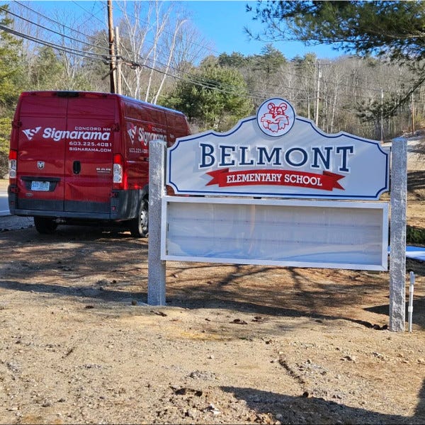 Belmont Elementary School Post and Panel Sign