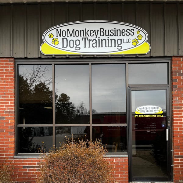 No Monkey Business Dog Training Signage