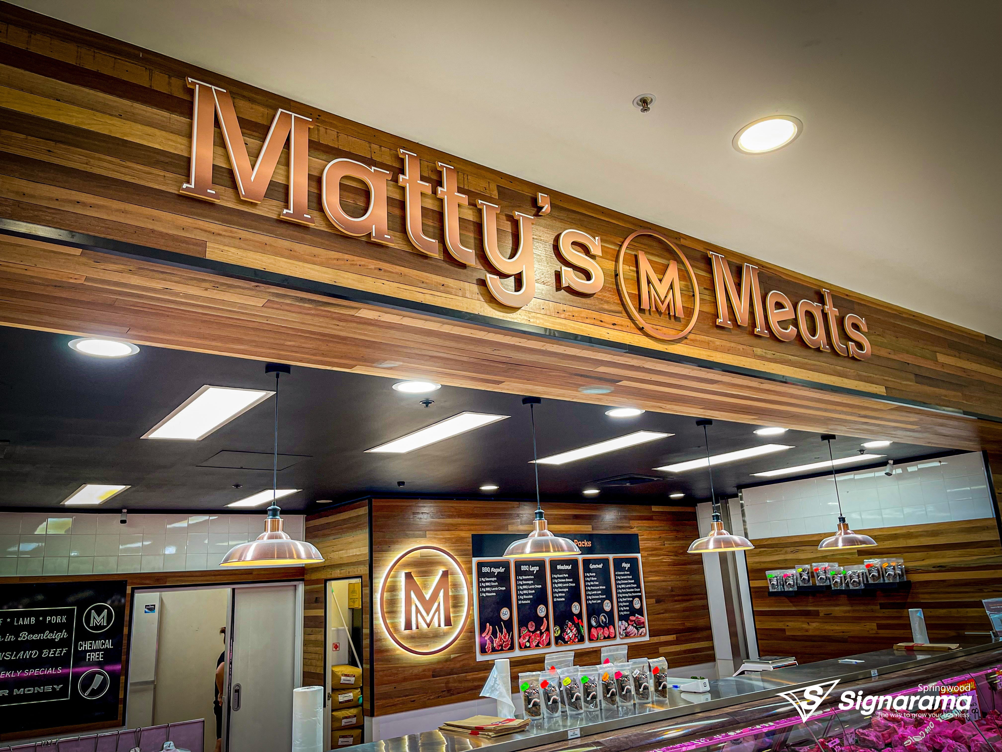 Matty's Meats Butcher Signage