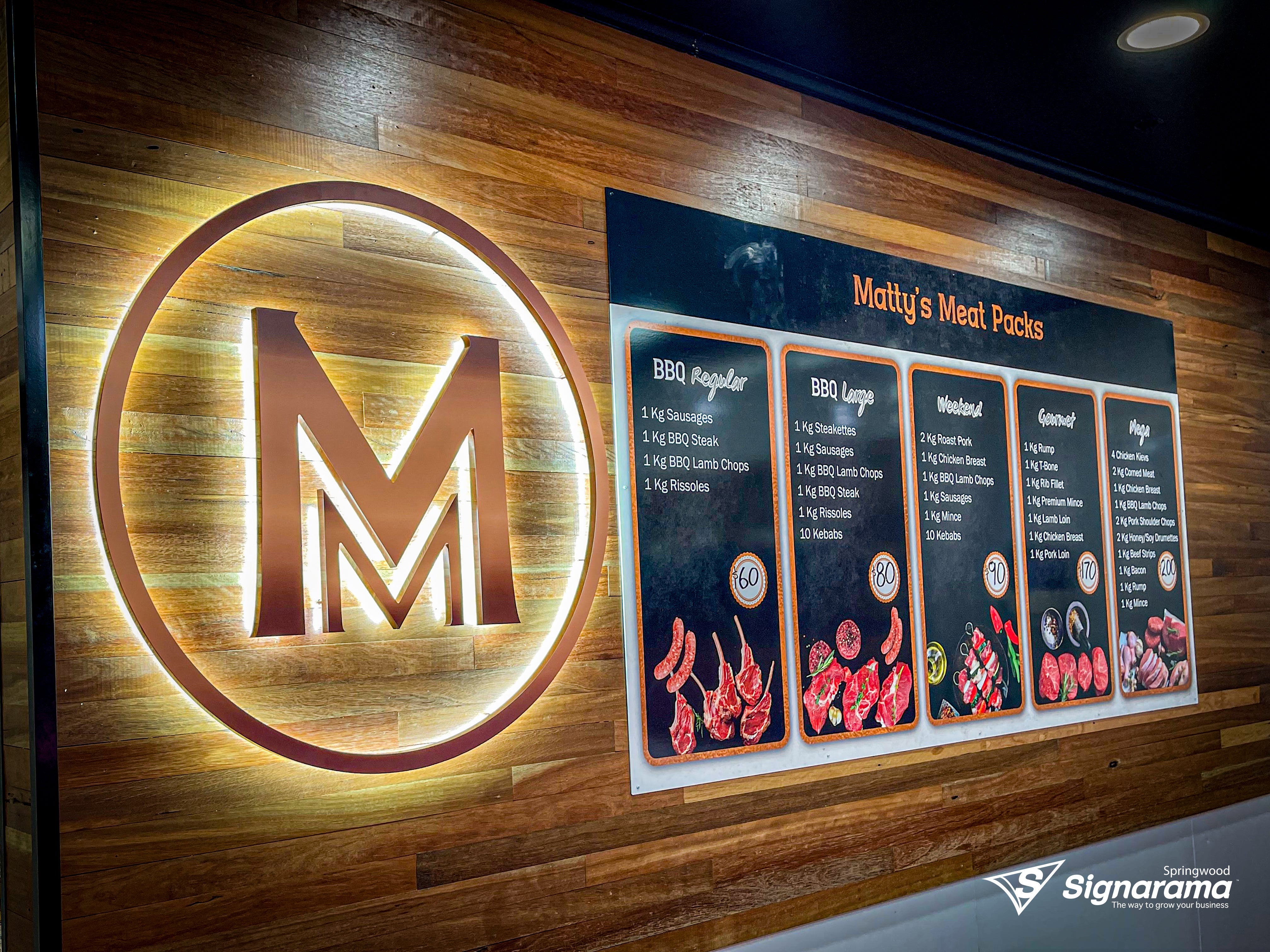 Matty's Meats Butcher Signage
