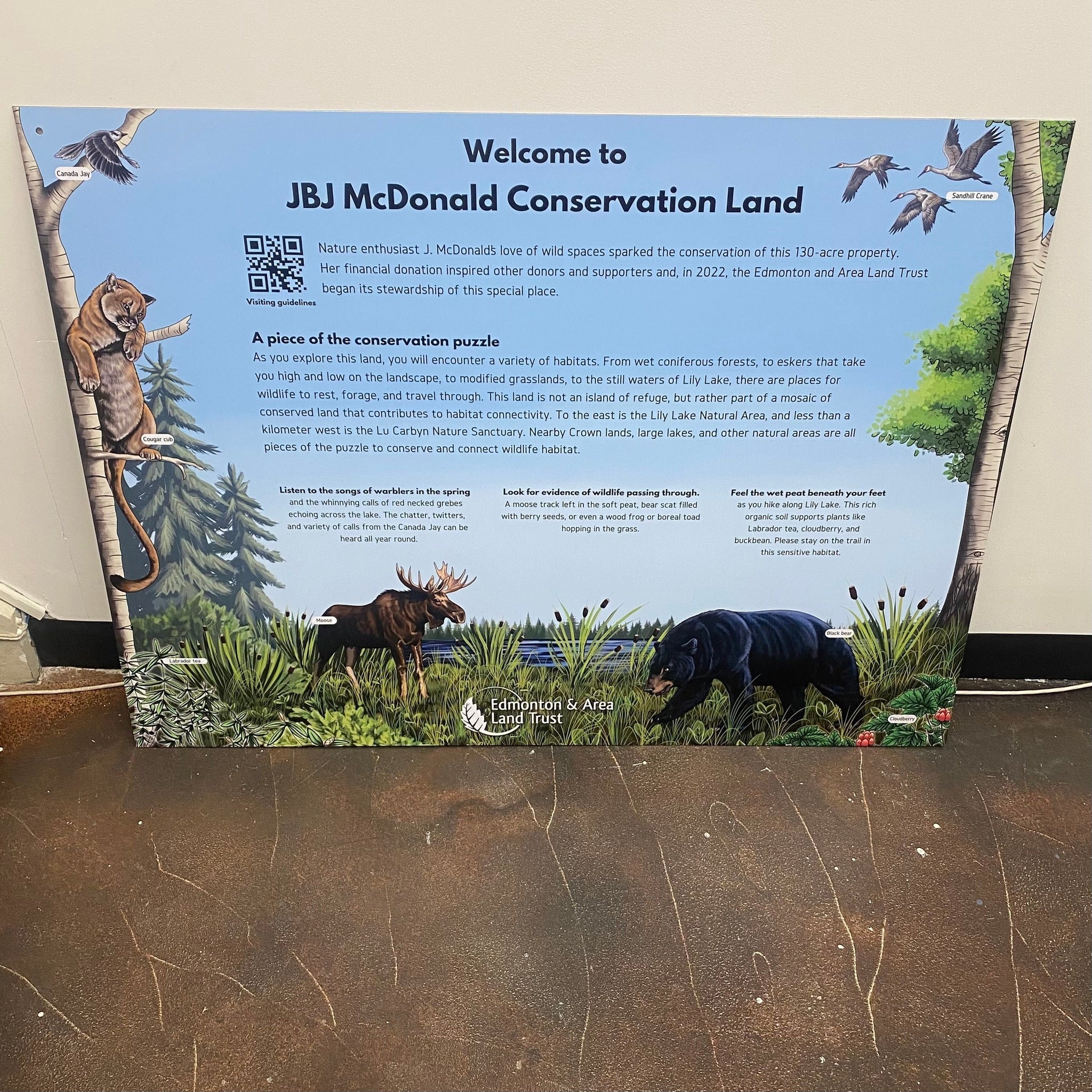 ACP/Alupanel Outdoor Informational Sign for Edmonton & Area Land Trust in Lac Ste. Anne County, Alberta