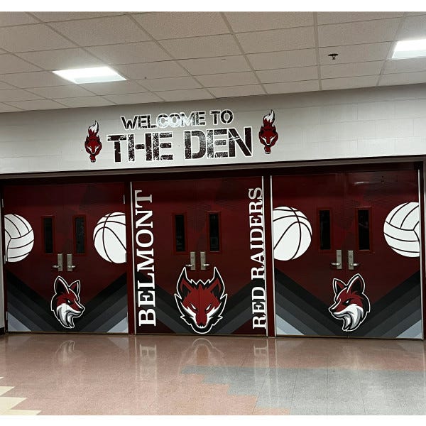 Belmont High School Gym Door Vinyl Wrap