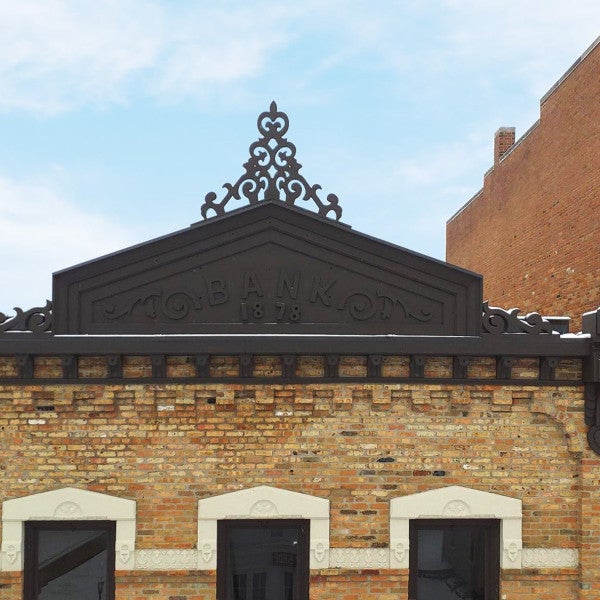 Crossroads Village Historical Bank: Installation of Restored Sign