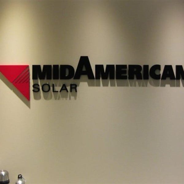 MidAmerican Solar - MidAmerican Energy Company Lobby Sign by Signarama Phoenix (Midtown), 602.650.1150, MidtownSignsAZ.com