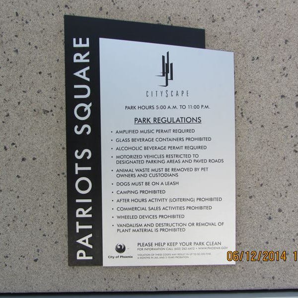 Patriot Square Metal Outdoor Sign by Signarama Phoenix (Midtown), 602.650.1150,  MidtownSignsAZ.com