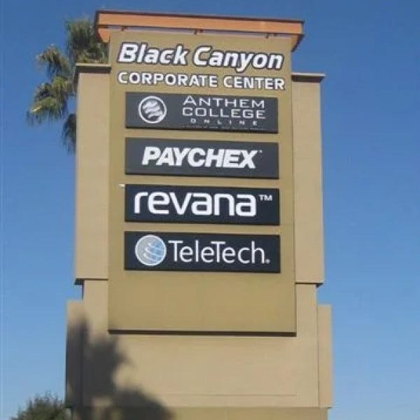 Black Canyon Corporate Center Pylon SIgn by Signarama Phoenix (Midtown), 602.650.1150, MidtownSignsAZ.com