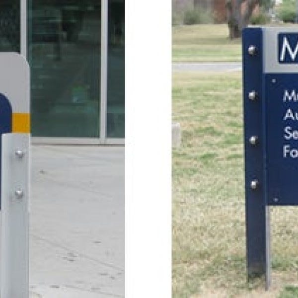Custom Aluminum Directional outdoor Sign by Midtown Signarama (Phoenix), 602.650.1150, MidtownSignsAZ.com