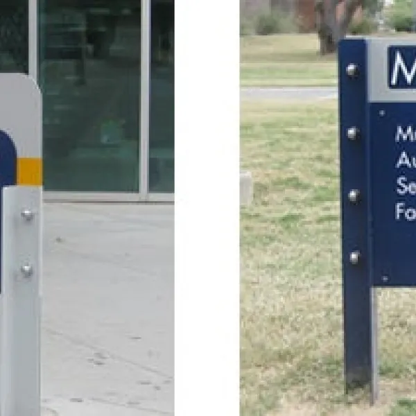 Custom Aluminum Directional outdoor Sign by Midtown Signarama (Phoenix), 602.650.1150, MidtownSignsAZ.com