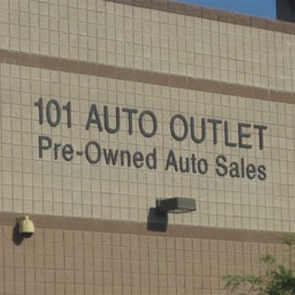 Building sign for 101 Auto Outlet by Midtown Signarama (Phoenix), 602.650.1150, MidtownSignsAZ.com