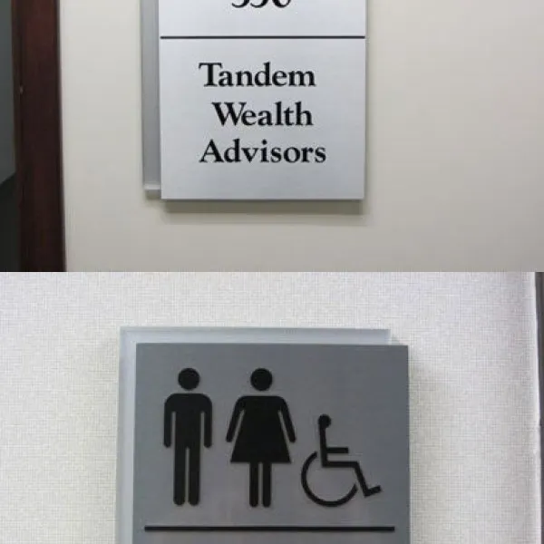 Interior door Signs for bathroom by Midtown Signarama (Phoenix), 602.650.1150, MidtownSignsAZ.com