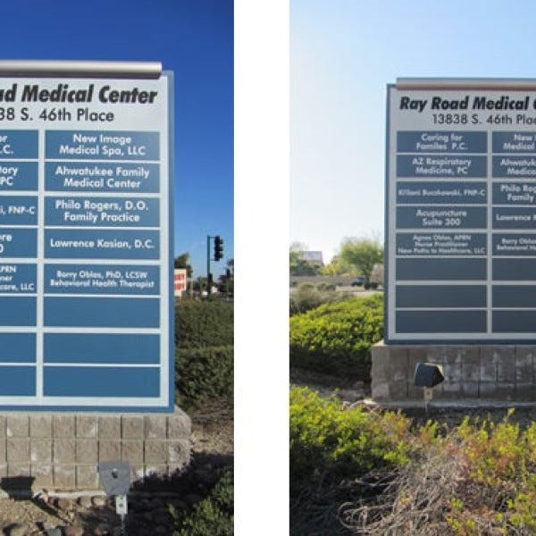 Monument Sign for Ray Road Medical Center by Midtown Signarama (Phoenix), 602.650.1150, MidtownSignsAZ.com