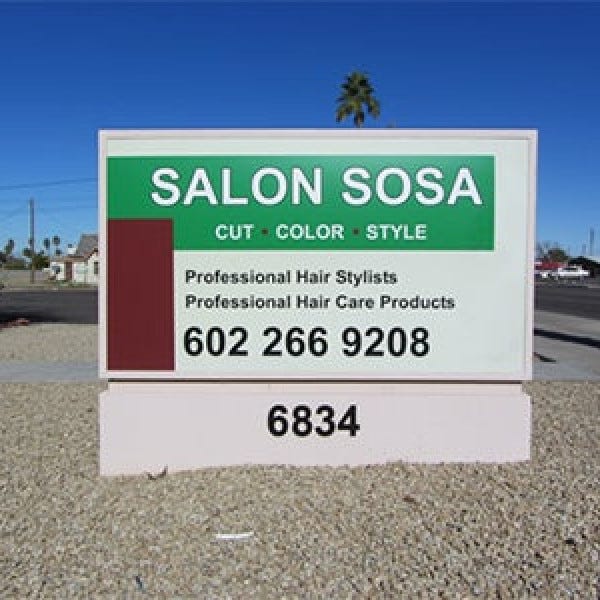 Monument Sign for Salon Sosa by Midtown Signarama (Phoenix), 602.650.1150, MidtownSignsAZ.com