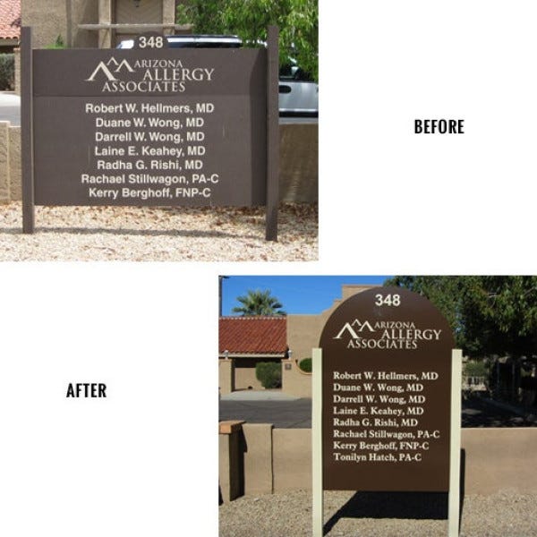 Monument Sign for Arizona Allergy Associates by Midtown Signarama (Phoenix), 602.650.1150, MidtownSignsAZ.com