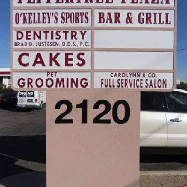 Monument Sign for Peppertree Plaza by Midtown Signarama (Phoenix), 602.650.1150, MidtownSignsAZ.com