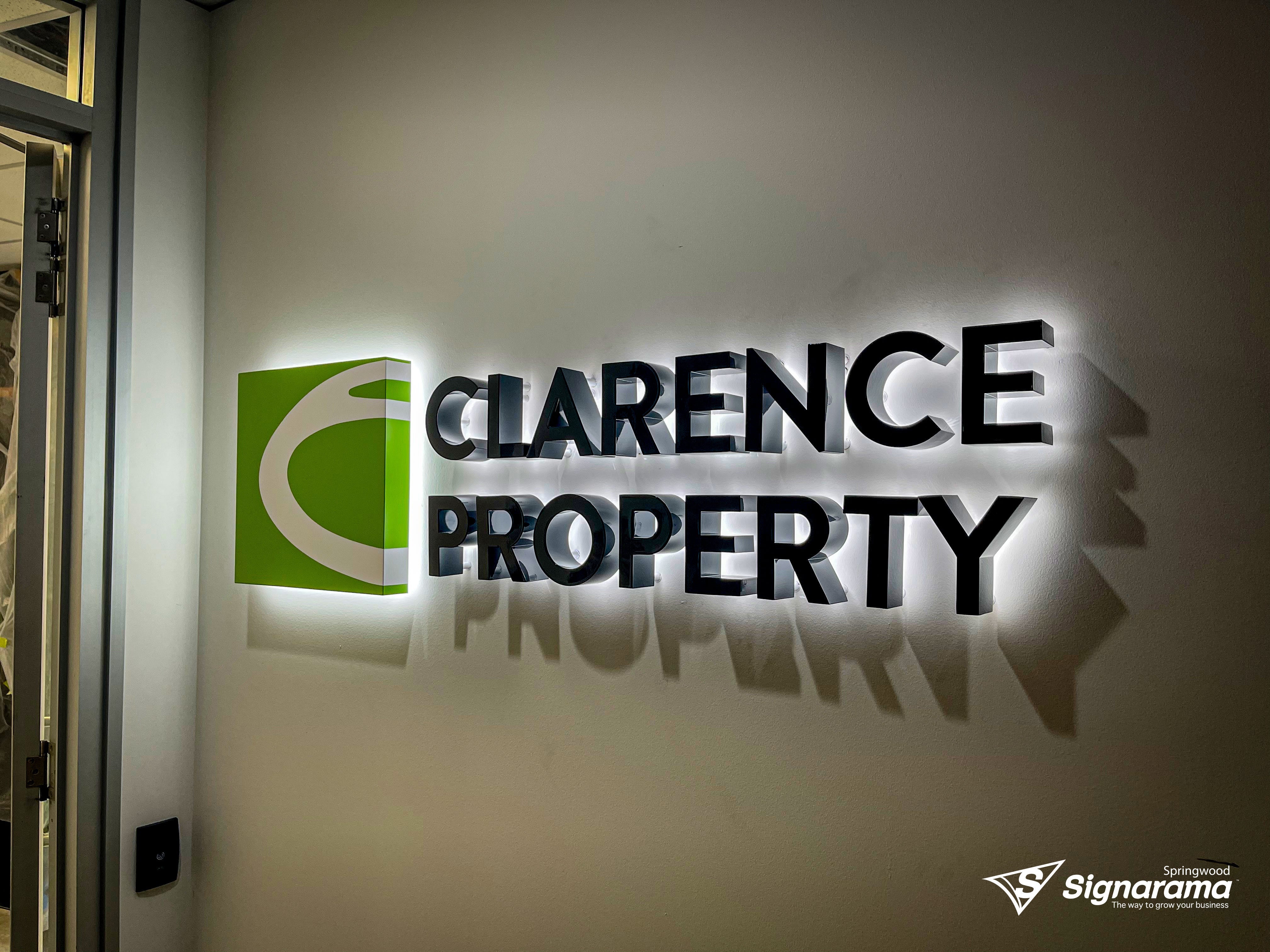 Clarence Property Halo Reception Sign