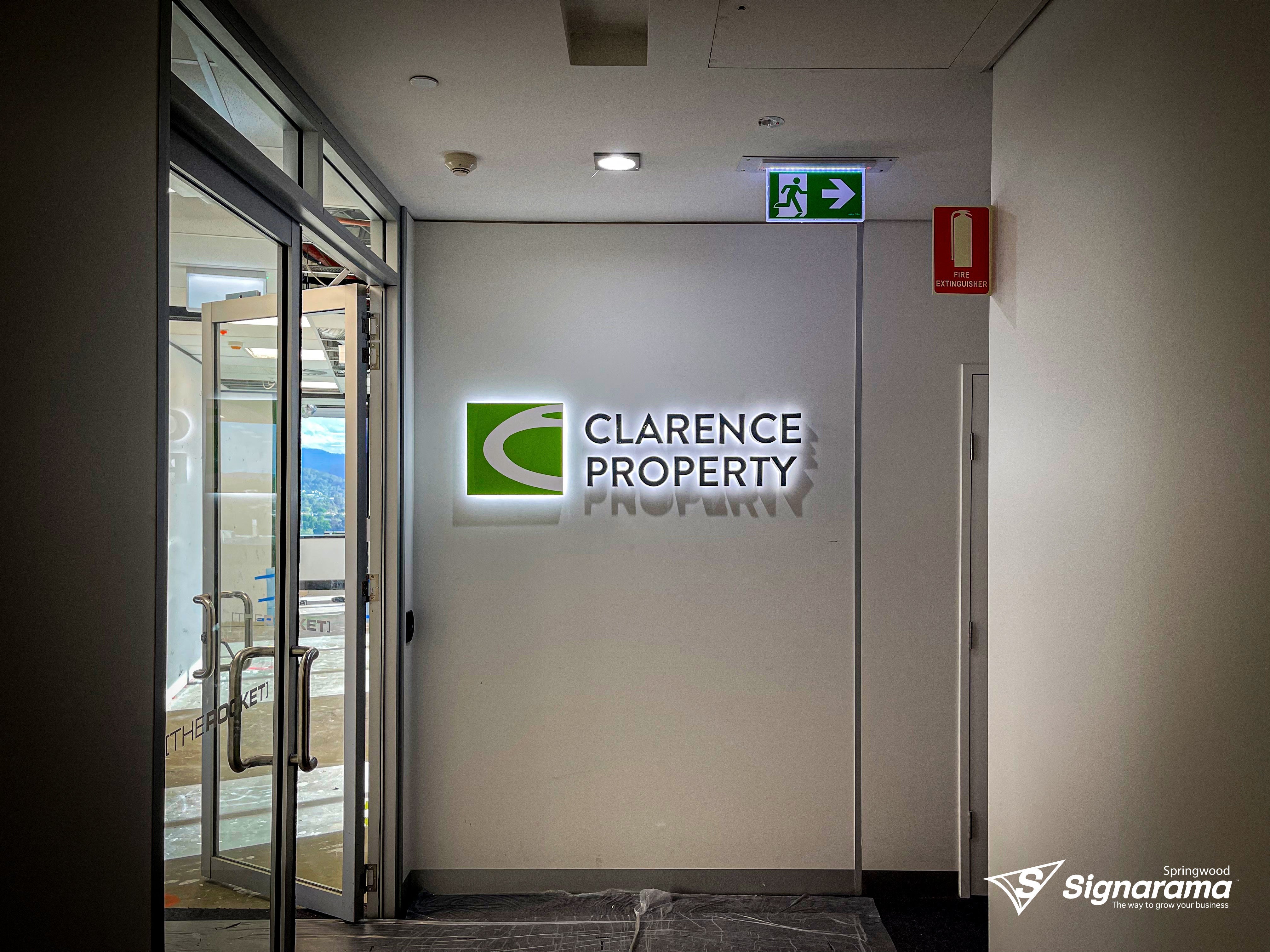 Clarence Property Halo Reception Sign