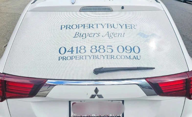 One Way Vision and Lettering Signs for Vehicle
