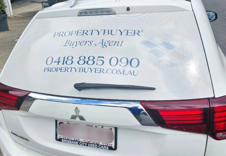 One Way Vision and Lettering Signs for Vehicle
