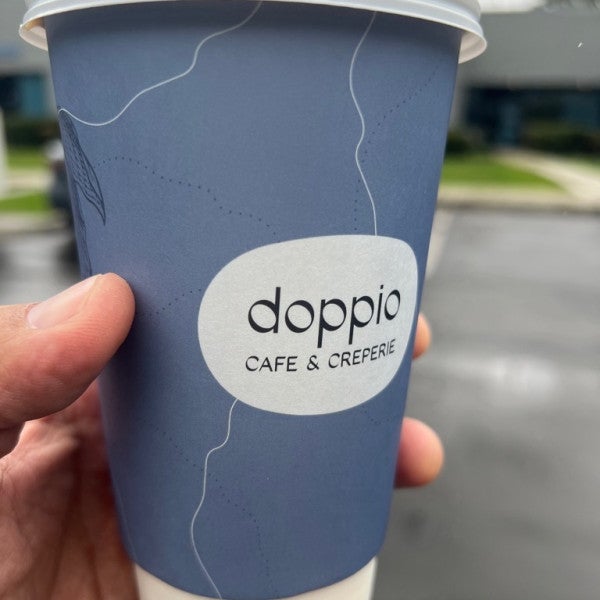 Custom backlit and blade signs for Doppio, artisan coffeehouse- Redmond, WA