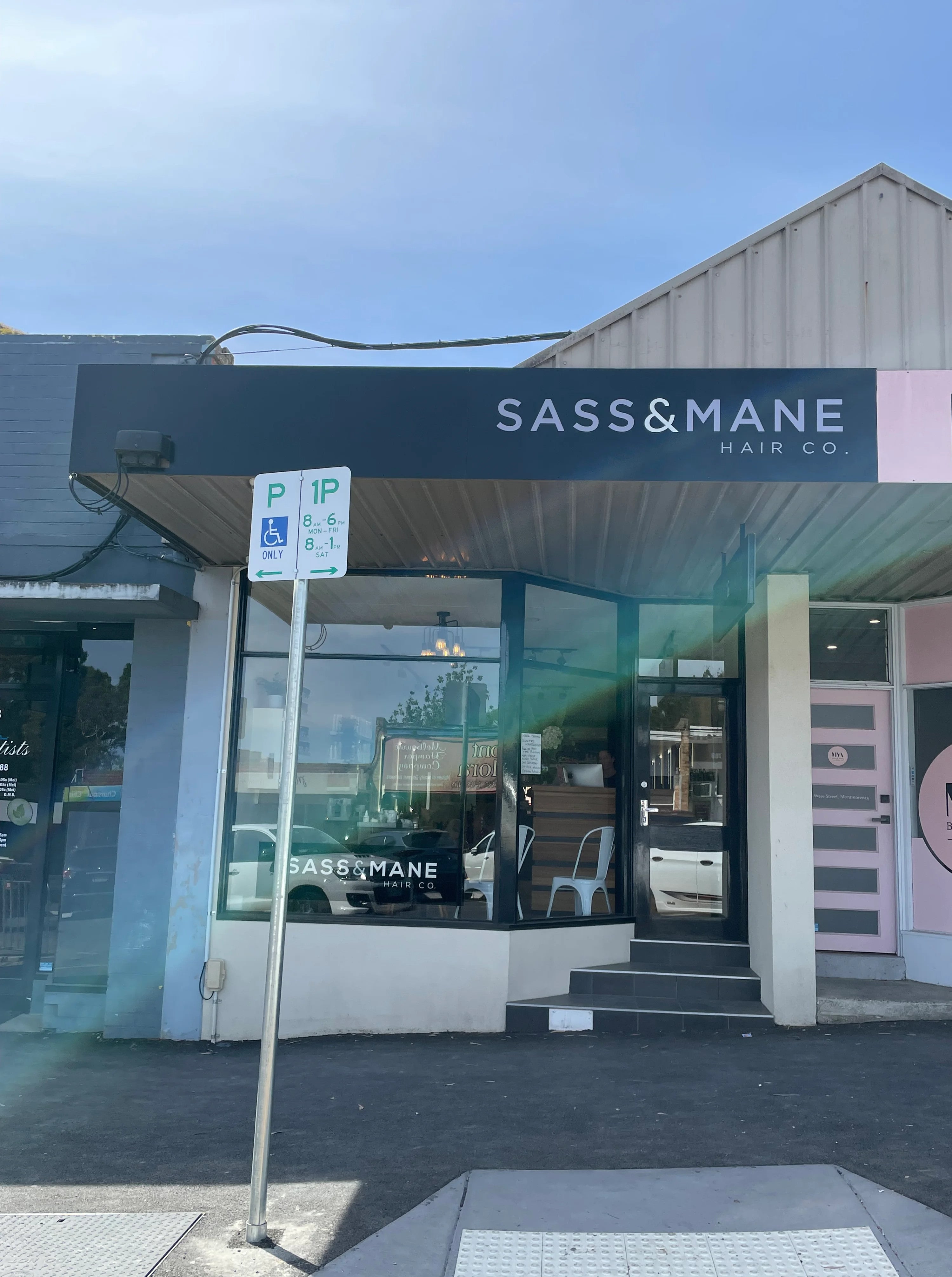 Fascia Signage - Sass & Mane Hair Co - Montmorency VIC.