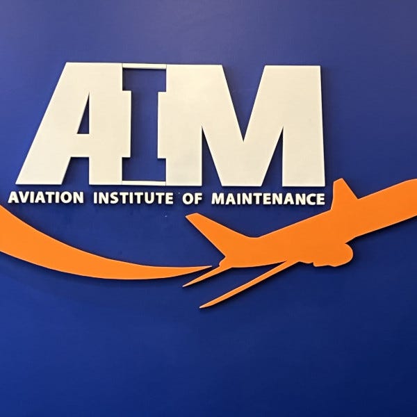 Aviation Institute of Maintenance indoor wall sign 3d lettering  4025 S 32nd St, Phoenix, AZ 85040, by Midtown Signarama (Phoenix), 602.650.1150, http://www.MidtownSignsAZ.com