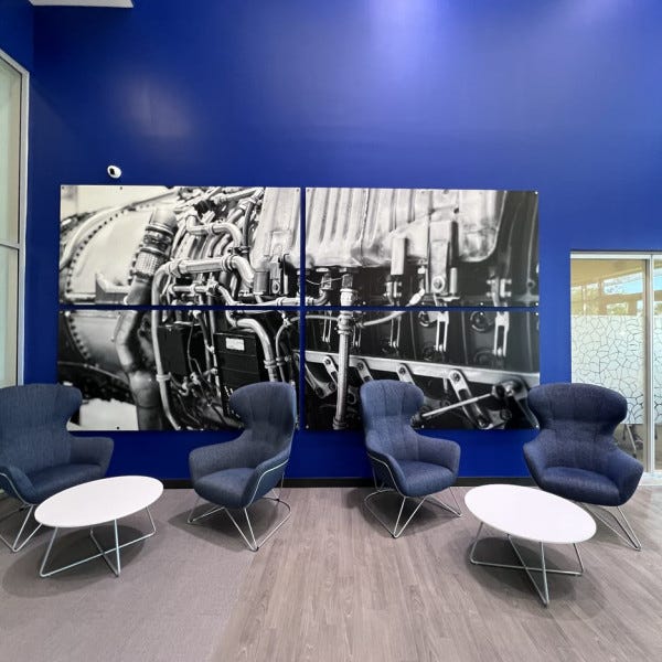 Aviation Institute of Maintenance indoor wall graphics mural  4025 S 32nd St, Phoenix, AZ 85040, by Midtown Signarama (Phoenix), 602.650.1150, http://www.MidtownSignsAZ.com