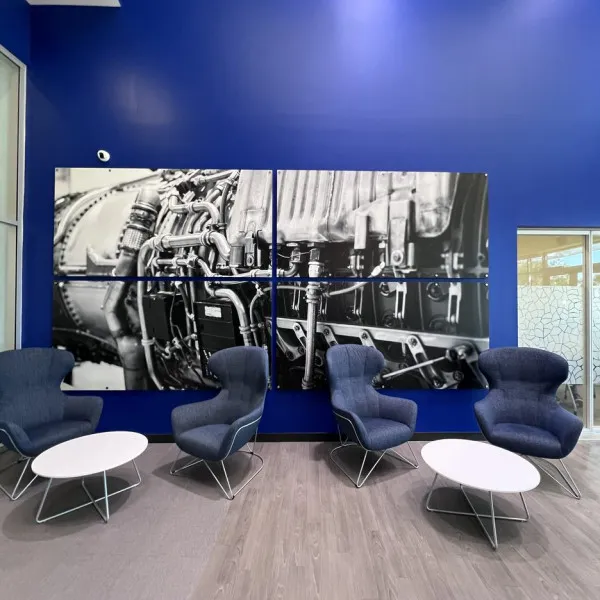 Aviation Institute of Maintenance indoor wall graphics mural 4025 S 32nd St, Phoenix, AZ 85040, by Midtown Signarama (Phoenix), 602.650.1150, http://www.MidtownSignsAZ.com