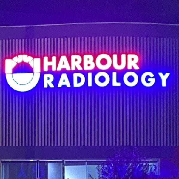 Pymble Font Illuminated Channel Letter Sign for Harbour Radiology