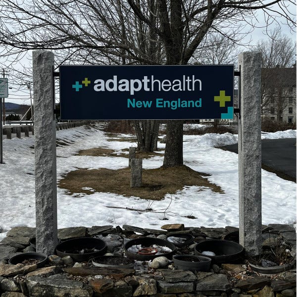adapt health granite post and panel sign