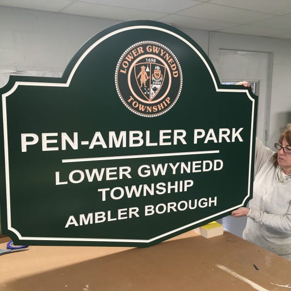 29346 Lower Gwynedd Township Pen Ambler Park Sign Production photo