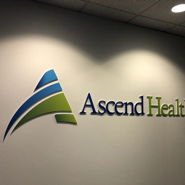 29709 Ascend Health Acrylic Logo install photo 