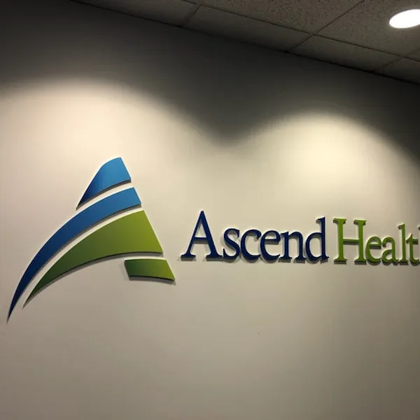 29709 Ascend Health Acrylic Logo install photo