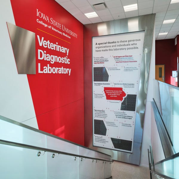 Ankeny ISU VetLab Donor & Reception Wall