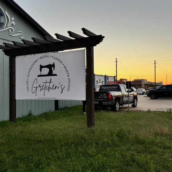 Gretchen's Sewing Pergola Sign