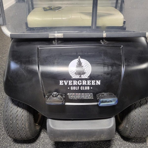 Freshly branded golf carts for the golf season - Evergreen Golf, Redmond WA