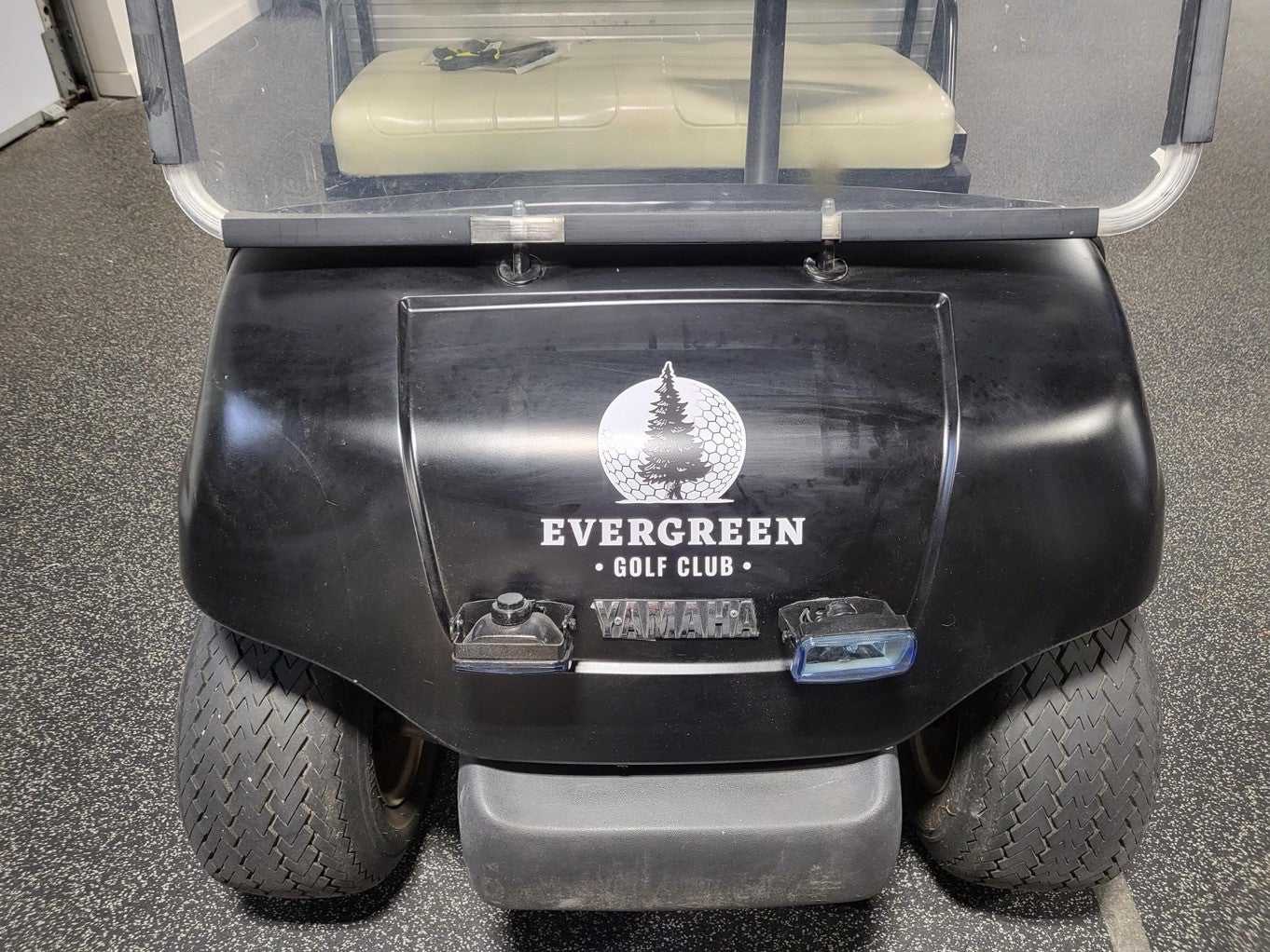 Freshly branded golf carts for the golf season - Evergreen Golf, Redmond WA