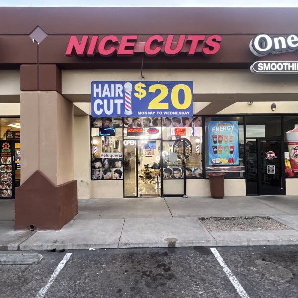 Nice Cuts hair salon retail sign channel letters by Midtown Signarama Phoenix, 602.650.1150, www.MidtownSignsAZ.com