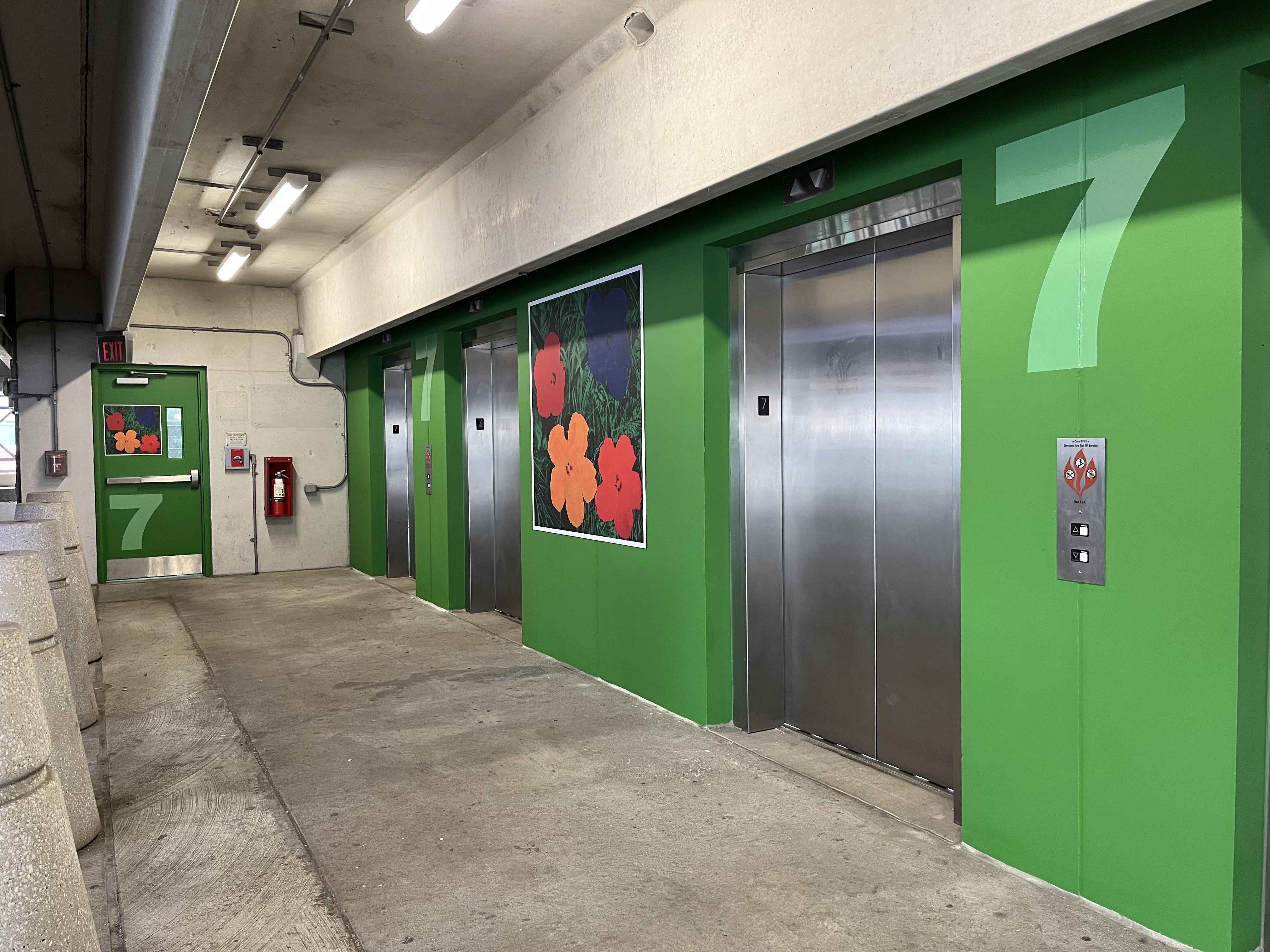 Color for the win! Andy Warhol Garage gets a face lift with a mix of ACM and vinyl graphics. North Side, Pittsburgh, PA