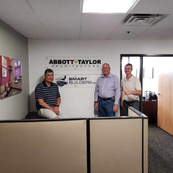 Abbott and Taylor Architecture, Smart Builders LLC Indoor Lobby Sign Acrylic by Midtown Signarama Phoenix, 602-650-1150, www-MidtownSignsAZ-com