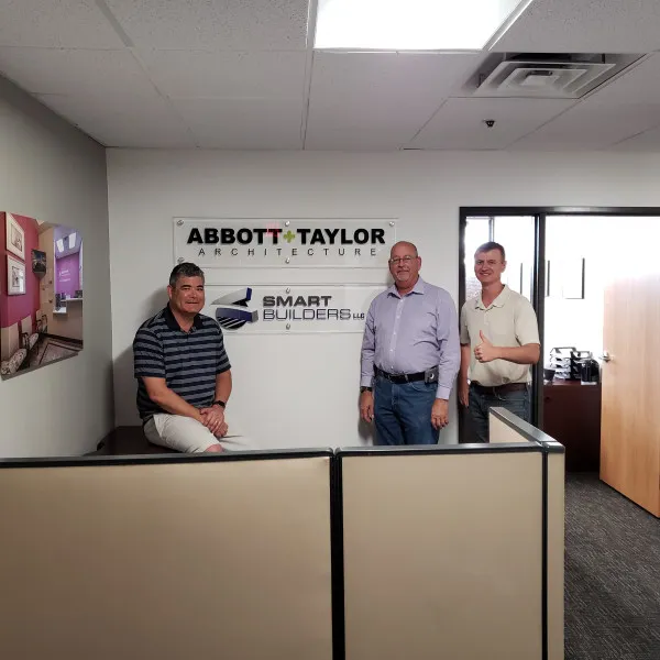 Abbott and Taylor Architecture, Smart Builders LLC Indoor Lobby Sign Acrylic by Midtown Signarama Phoenix, 602-650-1150, www-MidtownSignsAZ-com