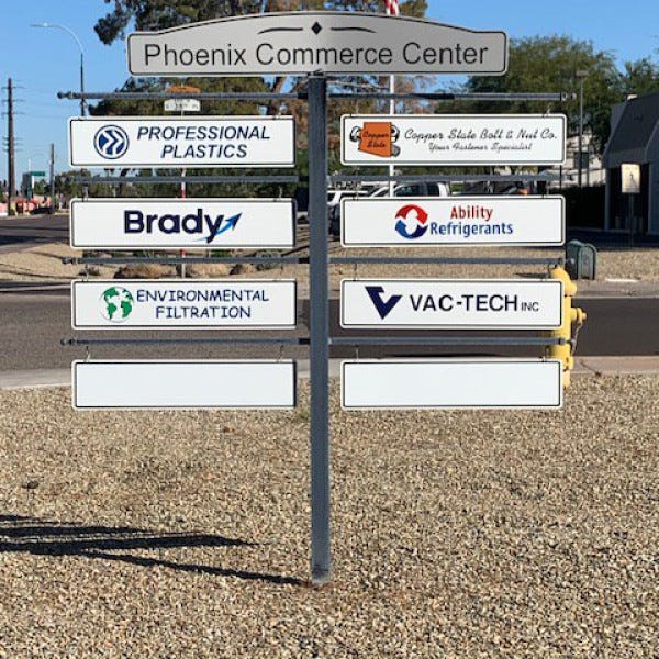 Phoenix commerce Center Street sign